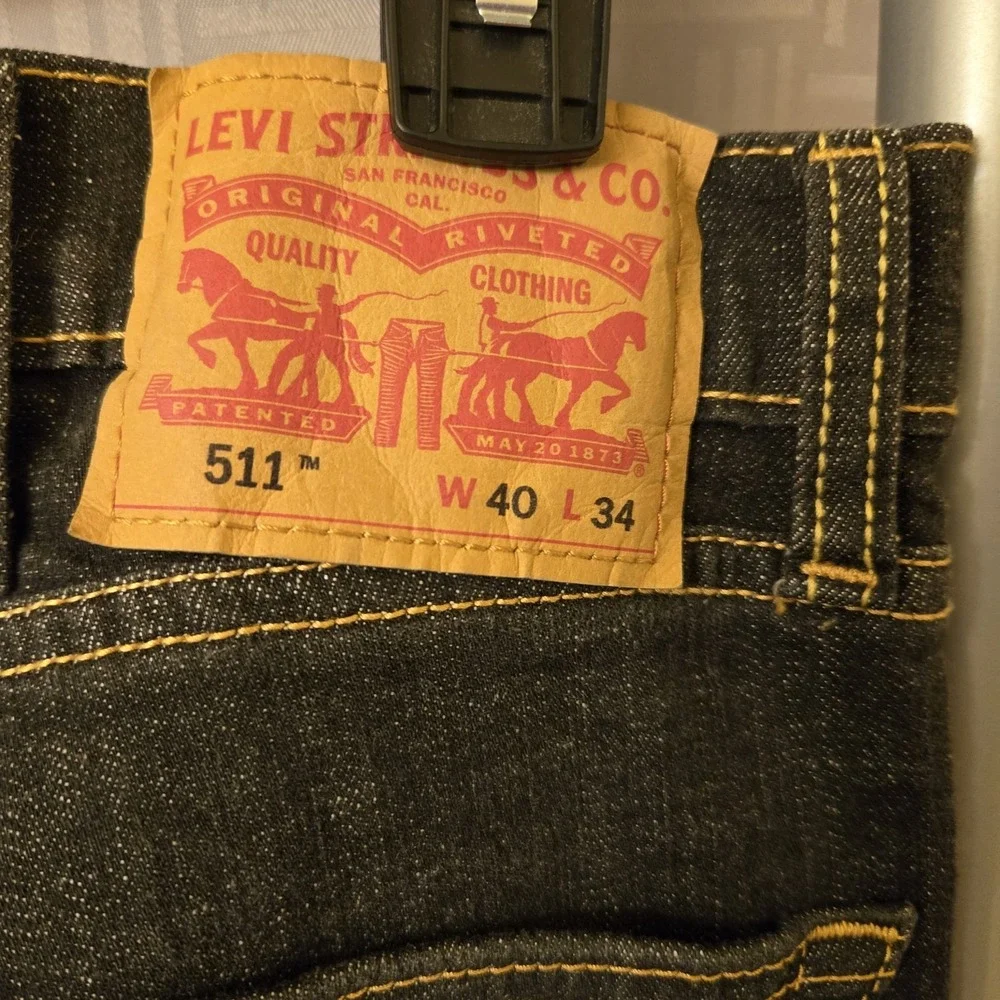 Levis‎ Mens Flex 511 Slim Jeans 40x34 Charcoal Wash Stretch Denim NWT